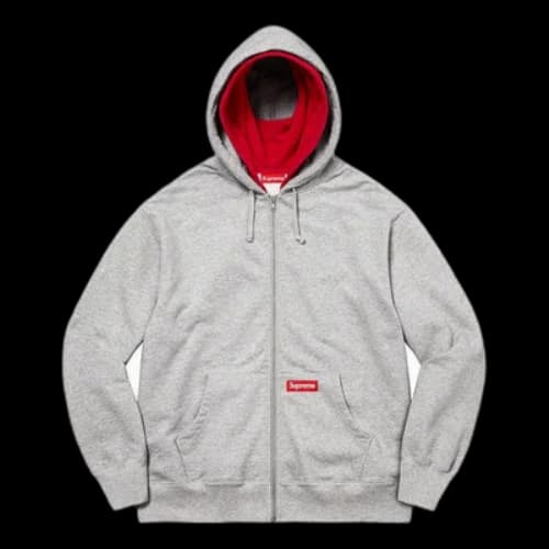 Supreme Double Hood Facemask Zip Up Hooded Sweatshirt 'Grey Red'