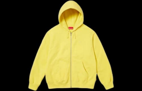 Supreme Small Box Zip Up Hooded Sweatshirt 'Yellow'