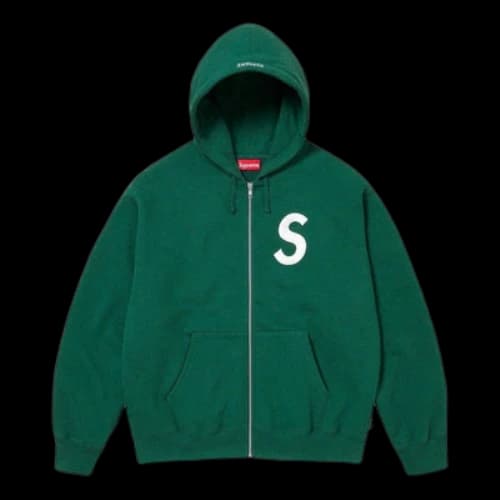 Supreme FW23 Week3 S Logo Zip Up Hooded Sweatshirt Jacket 'Green'