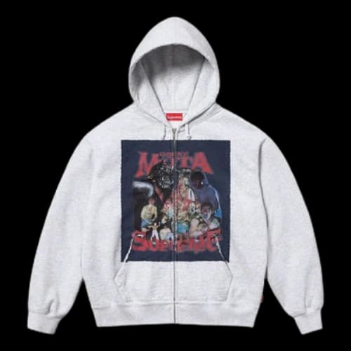 Supreme Muta Zip Up Hooded Sweatshirt 'Grey Black'