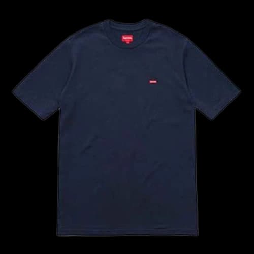 Supreme SS18 Small Box Tee Navy Short Sleeve Unisex Navy Blue