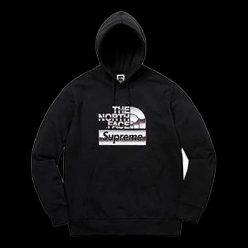 Supreme SS18 x The North Face Metallic Hooded Sweatshirt Black