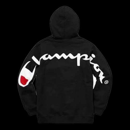 Supreme x Champion Hooded Sweatshirt 'Black White'