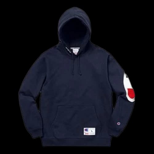 Supreme SS18 x Champion Hooded Sweatshirt Navy