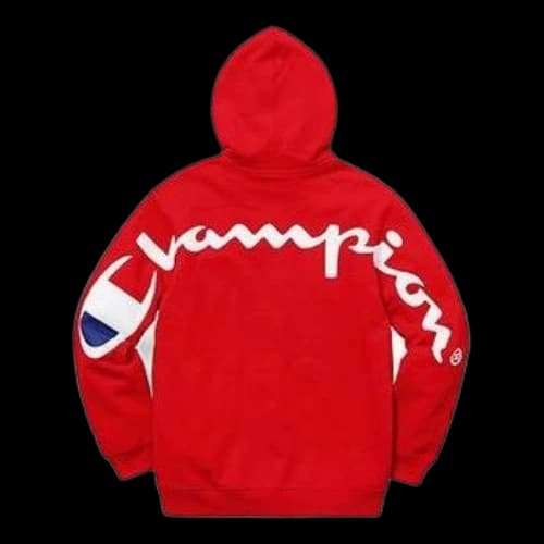 Supreme x Champion Hooded Sweatshirt 'Red White'