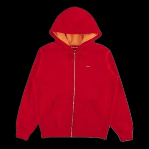 Supreme SS18 Contrast Zip Up Hooded Sweatshirt Red
