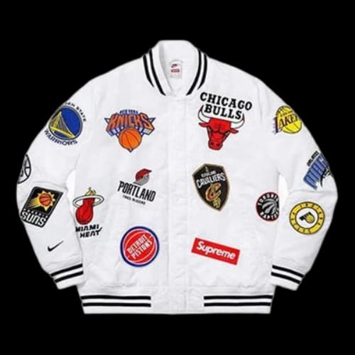 Supreme x Nike x NBA Teams Warm-Up Jacket 'White Multi-Color'