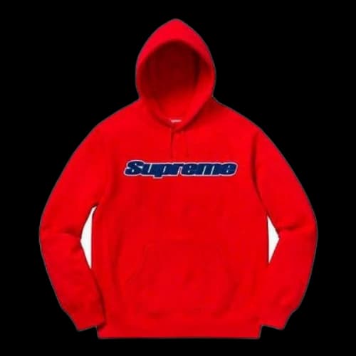 Supreme Chenille Hooded Sweatshirt 'Red Navy'