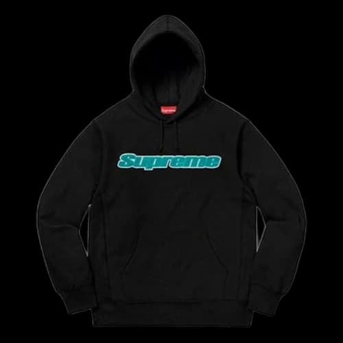 Supreme SS19 Chenille Hooded Sweatshirt Black