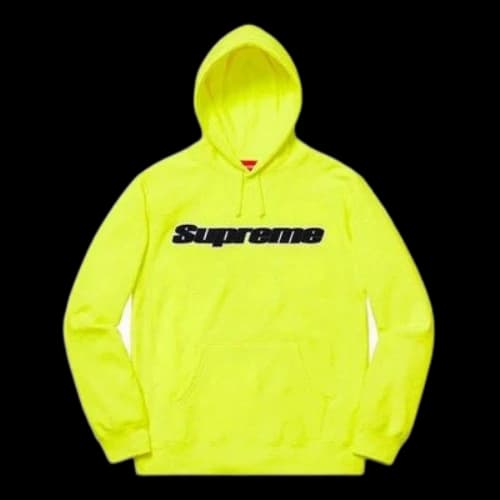 Supreme Chenille Hooded Sweatshirt 'Yellow Black'