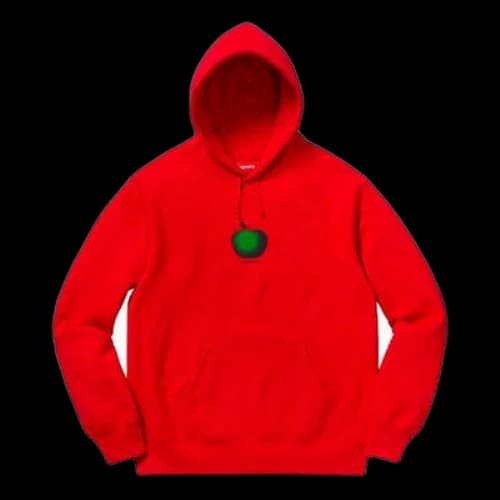 Supreme SS19 Apple Hooded Sweatshirt Red logo
