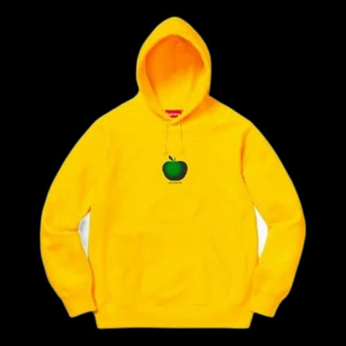 Supreme SS19 Apple Hooded Sweatshirt Yellow