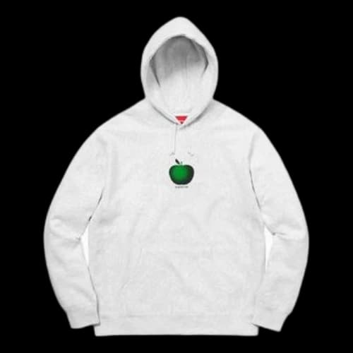 Supreme SS19 Apple Hooded Sweatshirt Grey