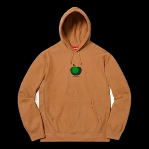 Supreme SS19 Apple Hooded Sweatshirt Brown logo