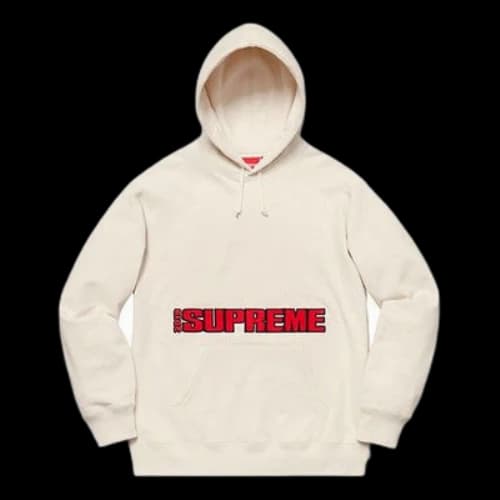 Supreme SS19 Blockbuster Hooded Sweatshirt Natural