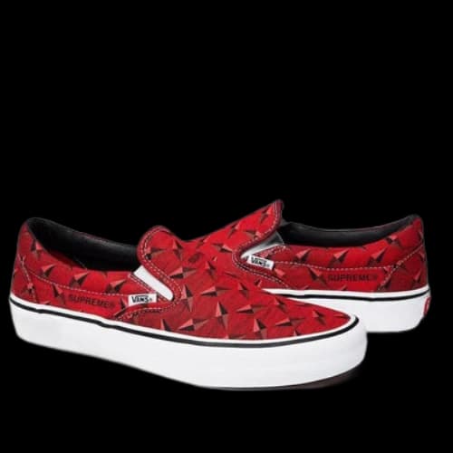 Vans X Supreme Slip-On SS19 Diamond Plate Collection Red