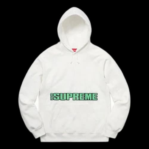 Supreme SS19 Blockbuster Hooded Sweatshirt 'White Green'
