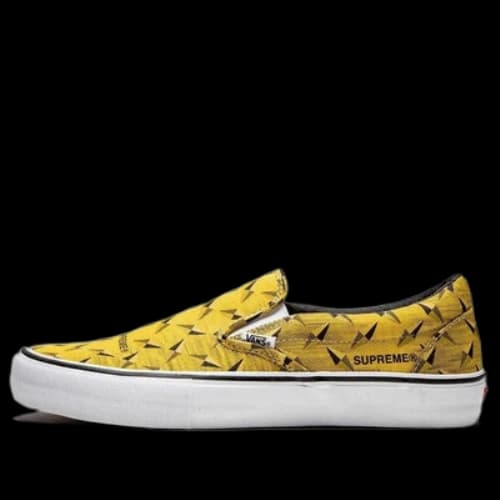 Vans X Supreme Slip-On SS19 Diamond Plate Collection Yellow