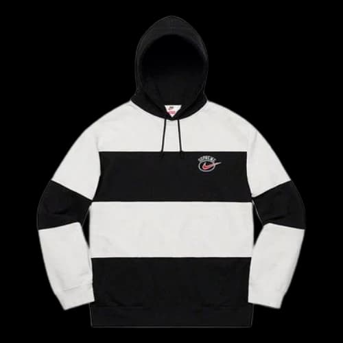 Supreme SS19 x Nike Stripe Hooded Sweatshirt 'Black'