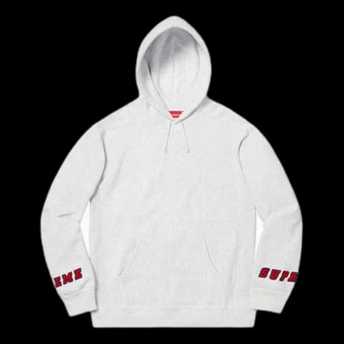 Supreme SS19 Wrist Logo Hooded Sweatshirt Unisex Gray