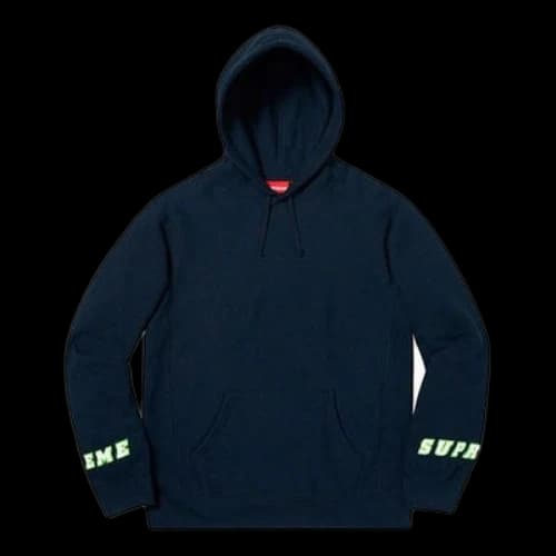 Supreme SS19 Wrist Logo Hooded Sweatshirt Unisex Navy Blue