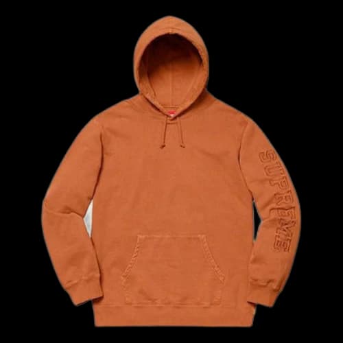 Supreme SS19 Overdyed Hooded Sweatshirt Distress Unisex Brown