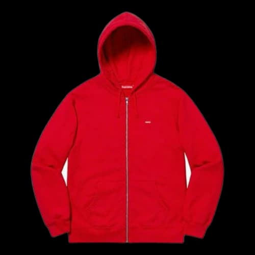 Supreme SS19 Small Box Zip Up Sweatshirt Chest Small Label Zipper Unisex Red