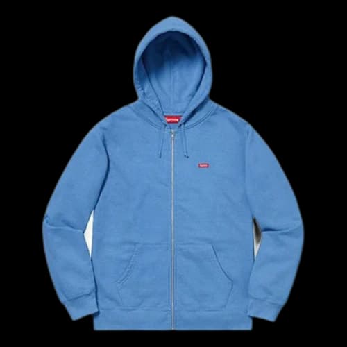 Supreme SS19 Small Box Zip Up Sweatshirt Chest Small Label Zipper Unisex Blue
