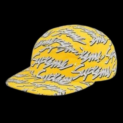 Supreme Signature Script Logo Camp Cap 'Yellow White'