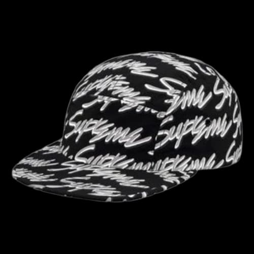 Supreme Signature Script Logo Camp Cap 'Black White'
