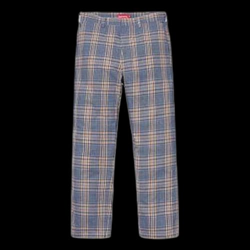 Supreme SS19 Work Pant Blue Plaid Cargo Casual Pants/Trousers Unisex