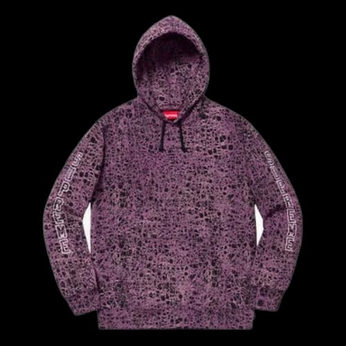 Supreme SS19 Marble Hooded Sweatshirt Purple