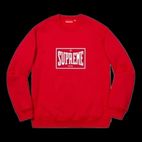 Supreme SS19 Warm Up Crewneck Red Chest logo Pullover Unisex