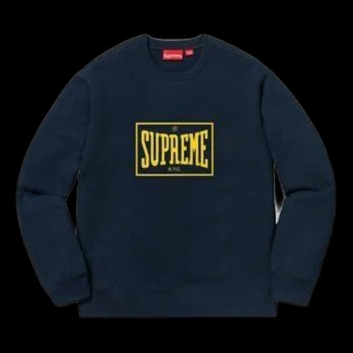 Supreme Warm Up Crewneck 'Navy Yellow'
