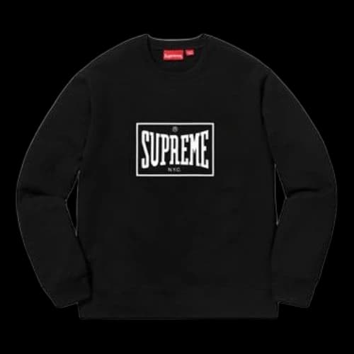 Supreme SS19 Warm Up Crewneck Black Chest Logo Pullover Unisex
