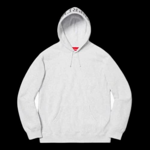 Supreme SS19 Sequin Arc Hooded Sweatshirt AshGrey logo