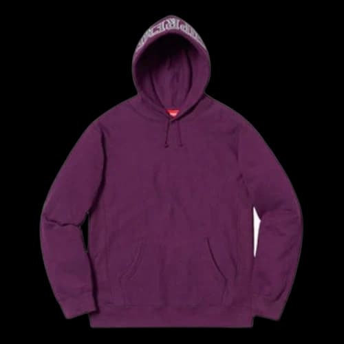 Supreme SS19 Sequin Arc Hooded Sweatshirt Eggolant Logo