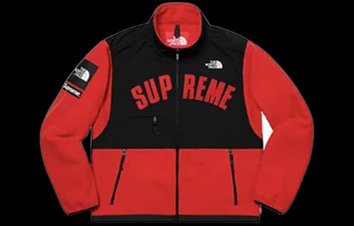Supreme SS19 x The North Face Arc Logo Denali Fleece Jacket Red