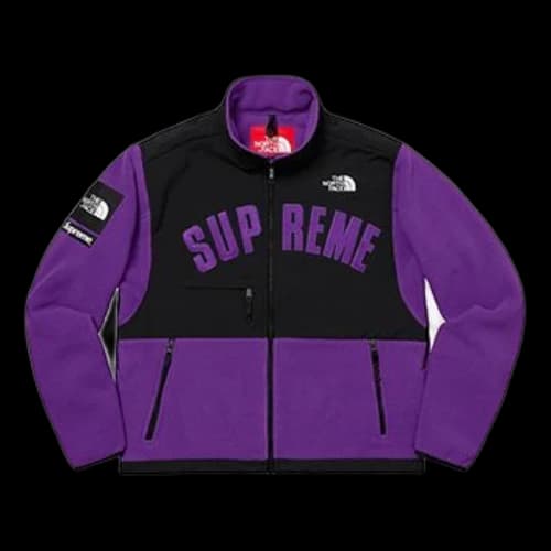 Supreme SS19 x The North Face Arc Logo Denali Fleece Jacket Purple