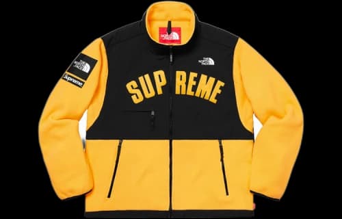 Supreme SS19 x The North Face Arc Logo Denali Fleece Jacket Yellow