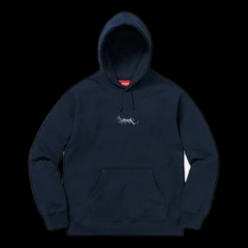 Supreme SS19 Tag Logo Hooded Sweatshirt Nacy