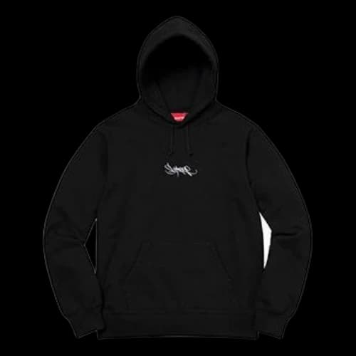 Supreme SS19 Tag Logo Hooded Sweatshirt Black Logo