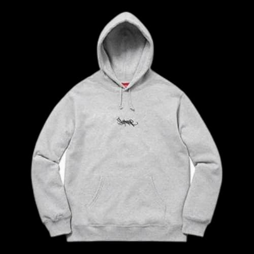 Supreme SS19 Tag Hooded Sweatshirt HeatherGrey