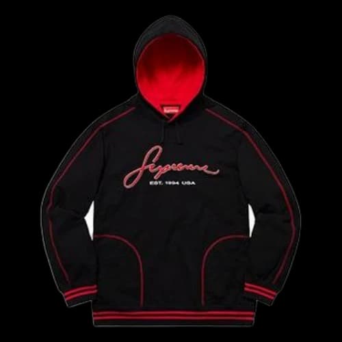Supreme SS19 Contrast Embroidered Hooded Sweatshirt