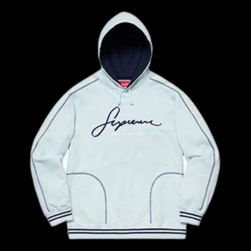 Supreme SS19 Contrast Embroidered Hooded Sweatshirt