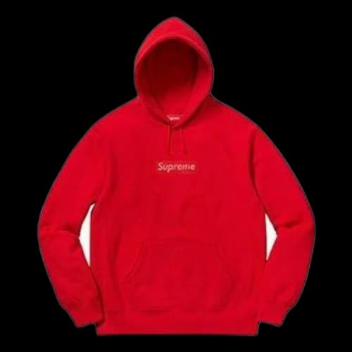 Supreme x Swarovski Box Logo Hooded Sweatshirt 'Red'