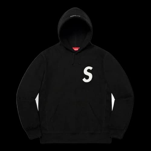 Supreme S Logo Hooded Sweatshirt 'Black White'