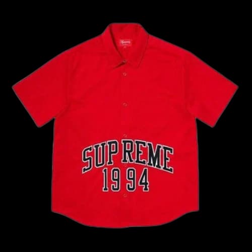 Supreme Arc Logo S/S Work Shirt 'Red Black'