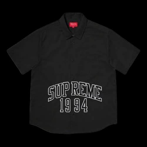 Supreme Arc Logo S/S Work Shirt 'Black White'