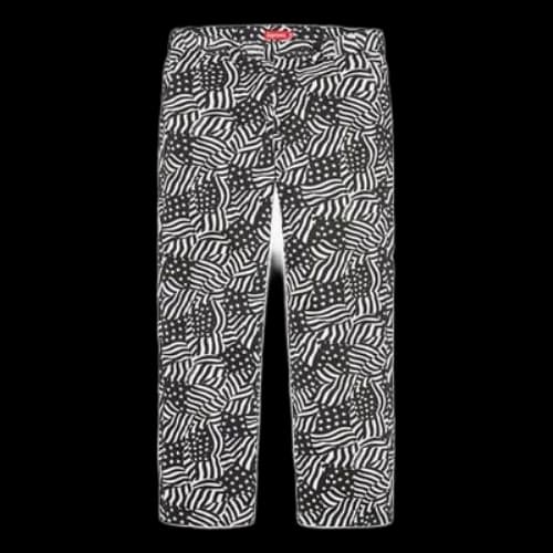 Supreme SS20 Week 1 Work Pant Geometry Pattern Cargo Pants Unisex Black